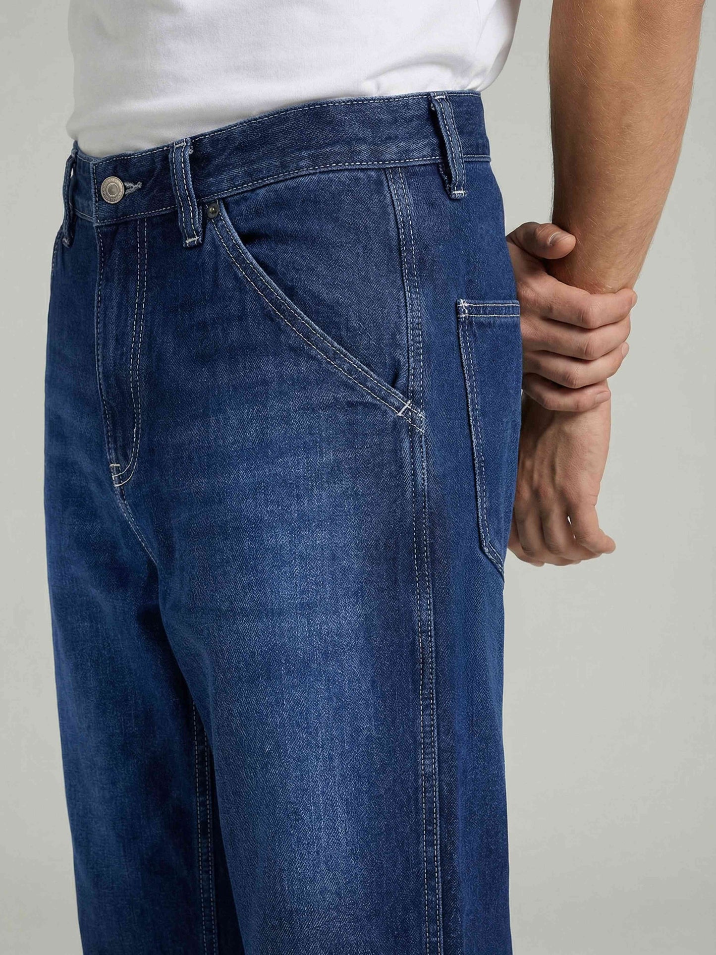 Celio* Men Blue Solid Baggy Fit Cotton Jeans