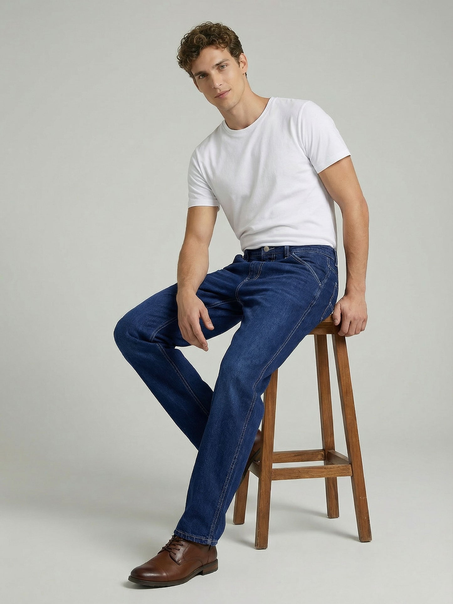 Celio* Men Blue Solid Baggy Fit Cotton Jeans