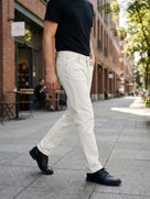 Celio* Men Off White Solid Straight Fit Cotton Jeans