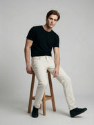 Celio* Men Off White Solid Straight Fit Cotton Jeans