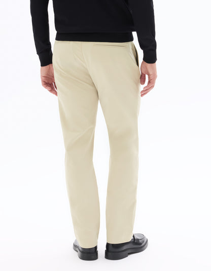 Celio Men Beige Solid Regular Fit Polyester Trousers