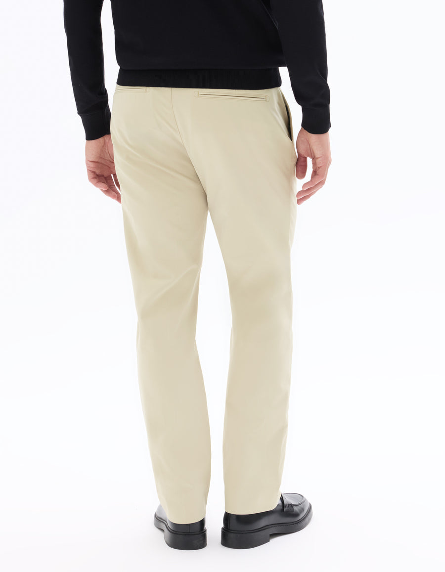 Celio Men Beige Solid Regular Fit Polyester Trousers