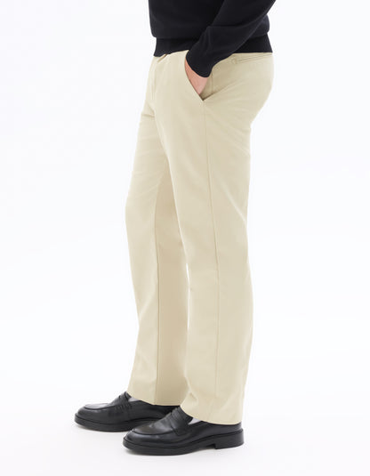 Celio Men Beige Solid Regular Fit Polyester Trousers