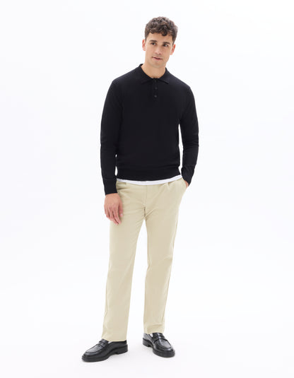 Celio Men Beige Solid Regular Fit Polyester Trousers