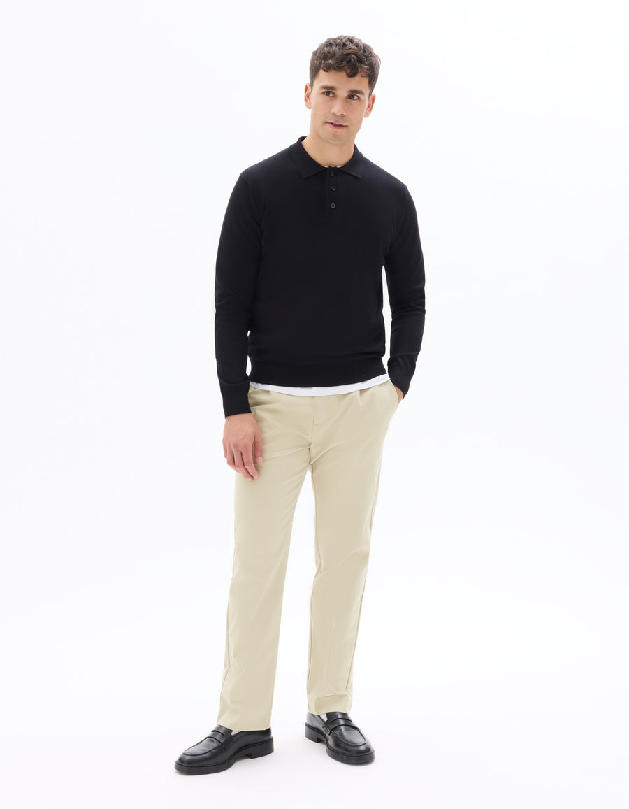 Celio Men Beige Solid Regular Fit Polyester Trousers