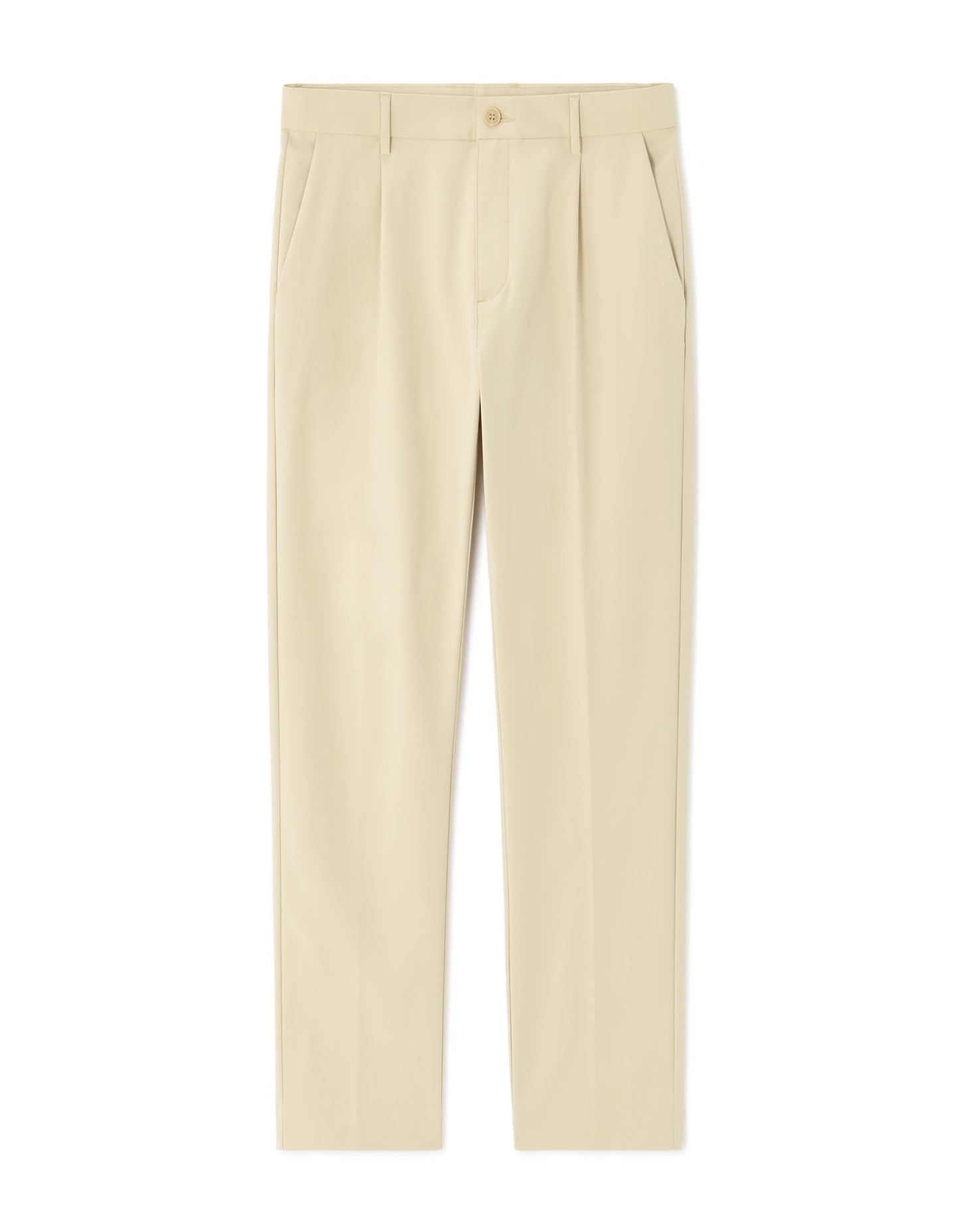 Celio Men Beige Solid Regular Fit Polyester Trousers