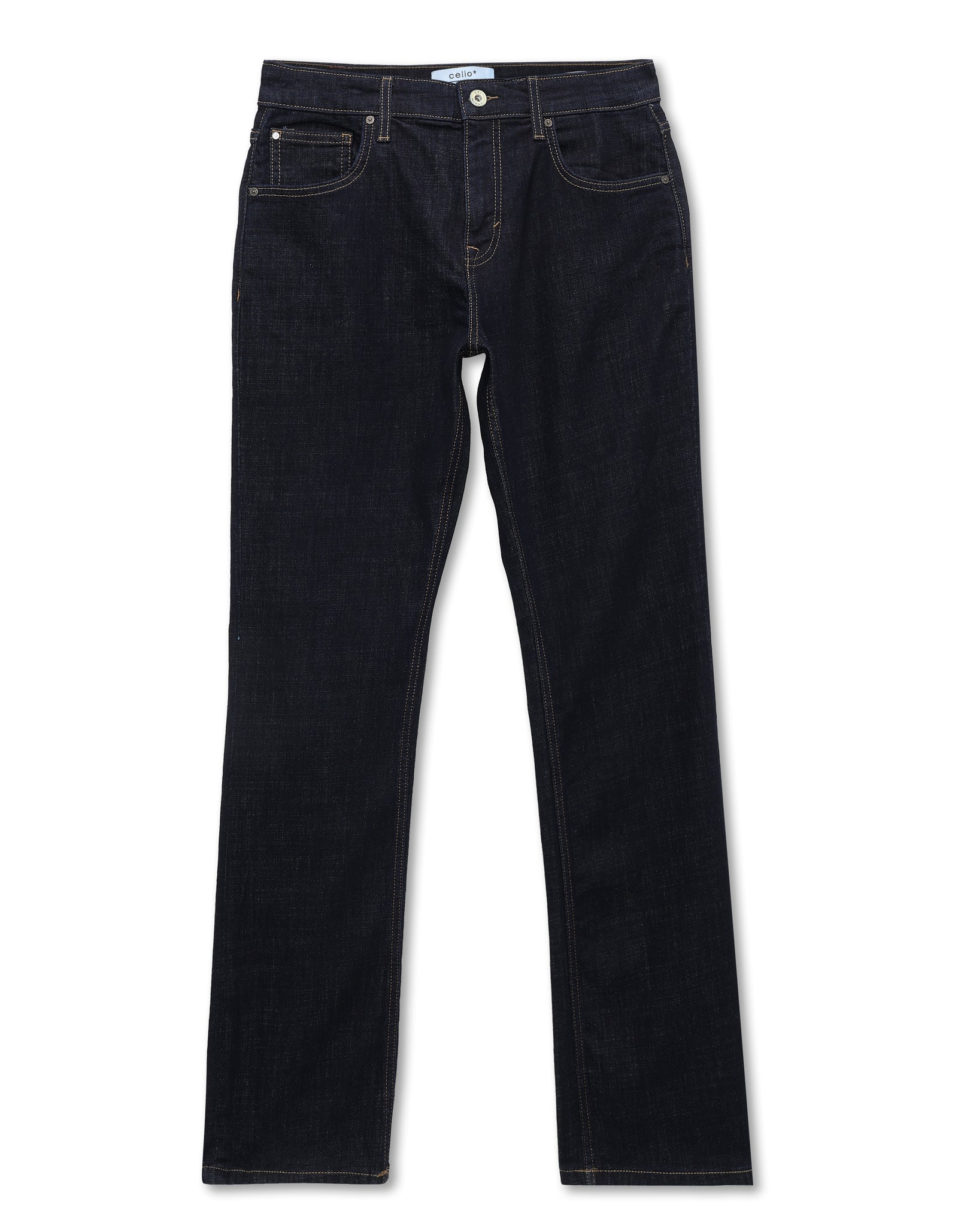 Celio Solid Bootcut Fit Cotton Poly Blend Blue Jeans
