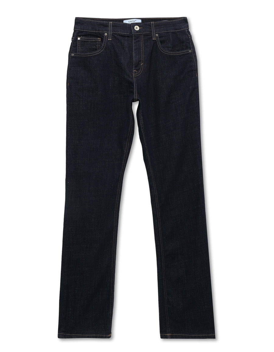 Celio Solid Bootcut Fit Cotton Poly Blend Blue Jeans
