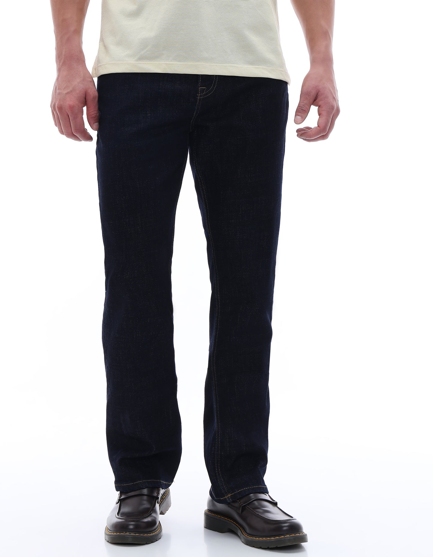 Celio Solid Bootcut Fit Cotton Poly Blend Blue Jeans