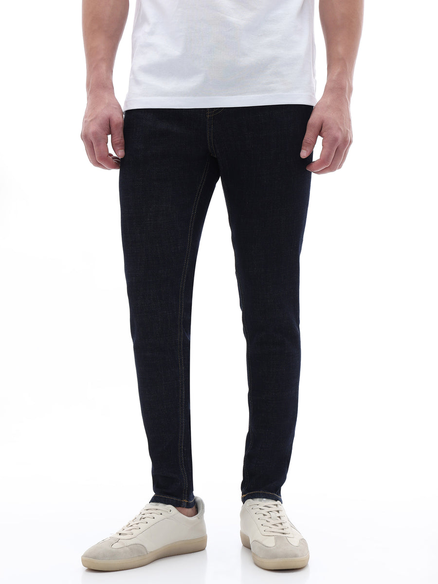 Celio Solid Skinny Fit Cotton Poly Blend Blue Jeans