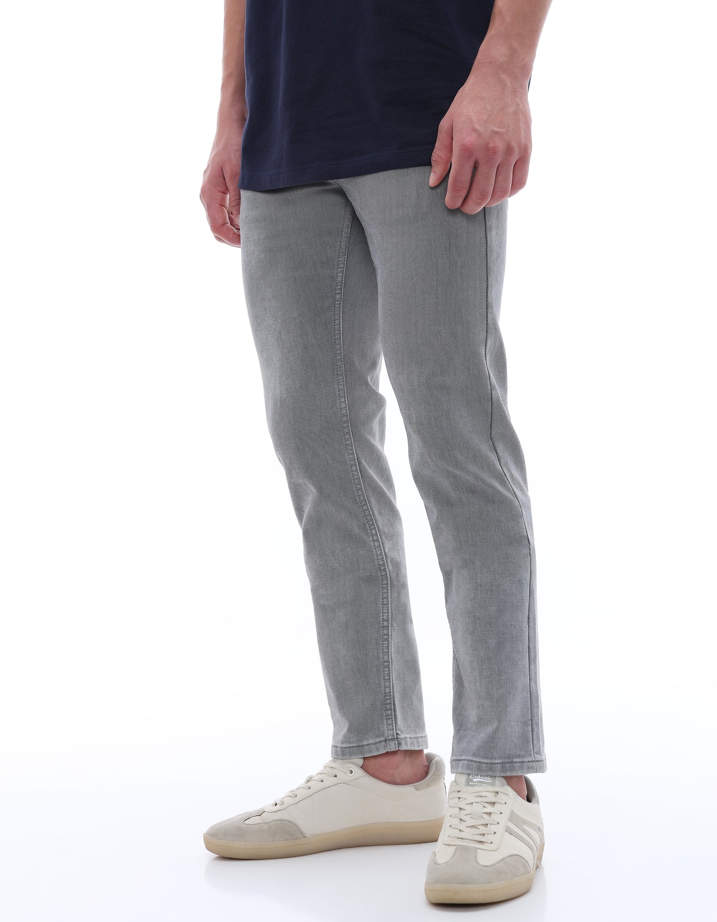 Celio Men Grey Solid Slim Fit Cotton Jeans