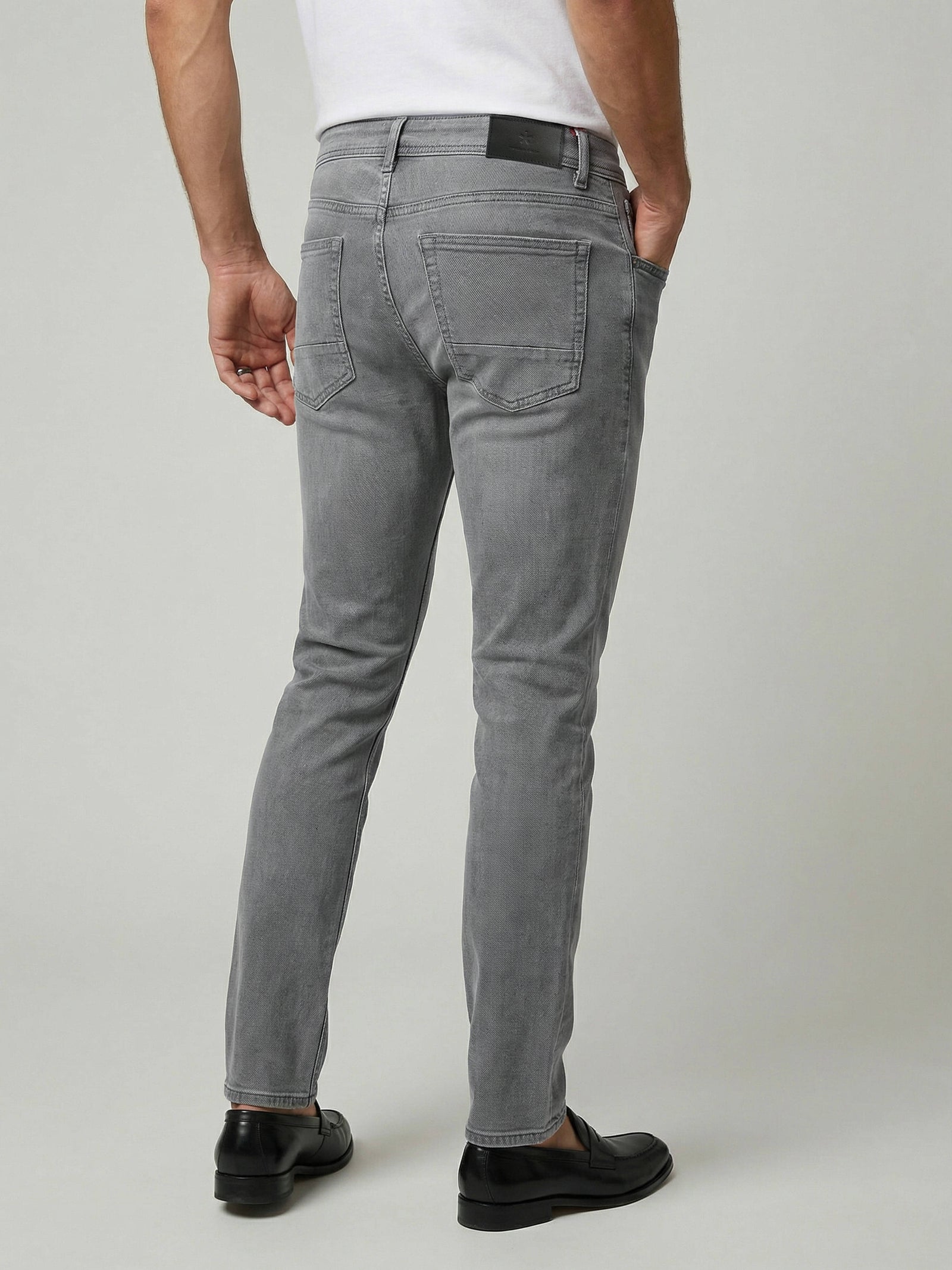 Celio Men Grey Solid Slim Fit Cotton Jeans