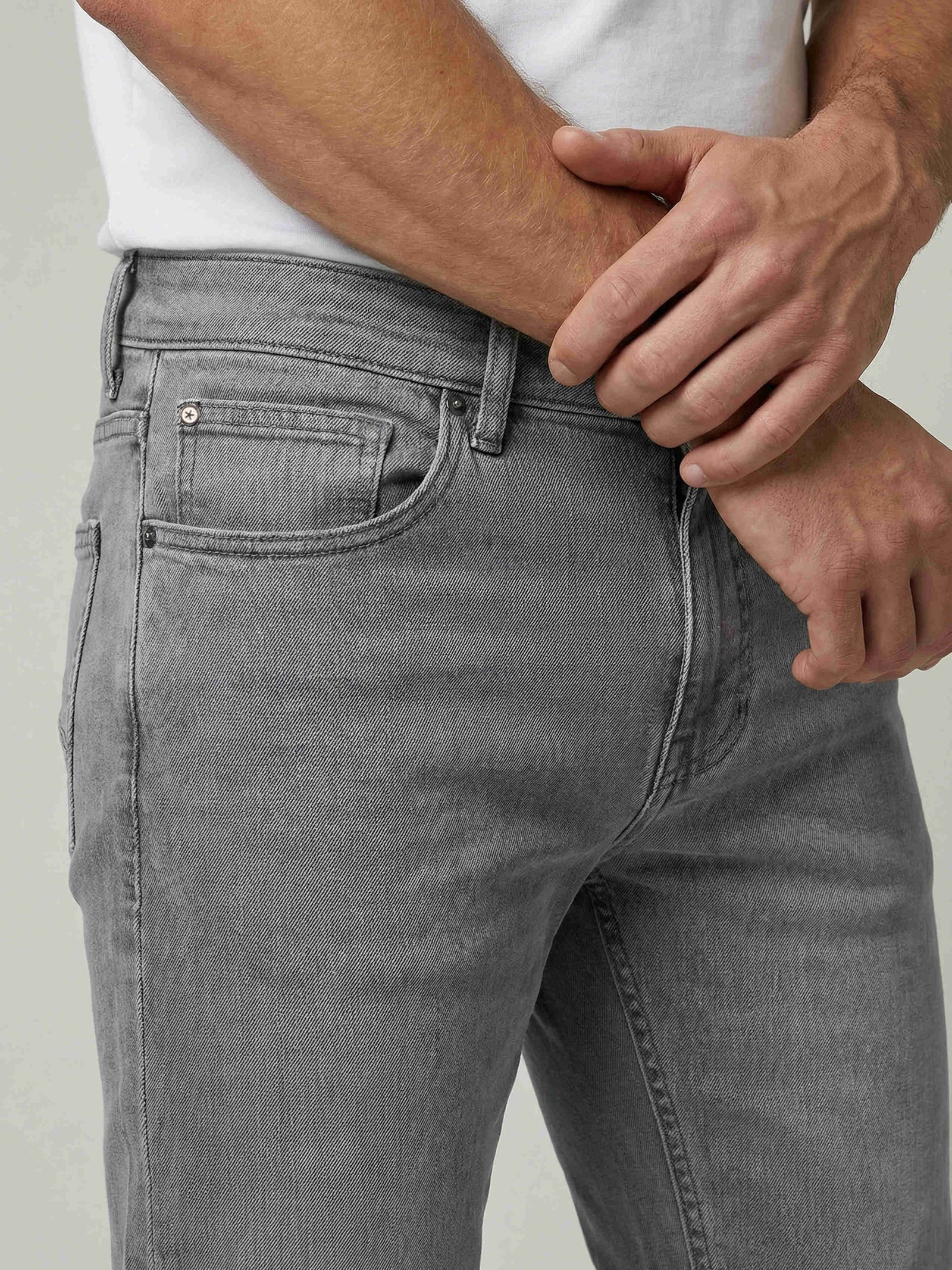 Celio Men Grey Solid Slim Fit Cotton Jeans