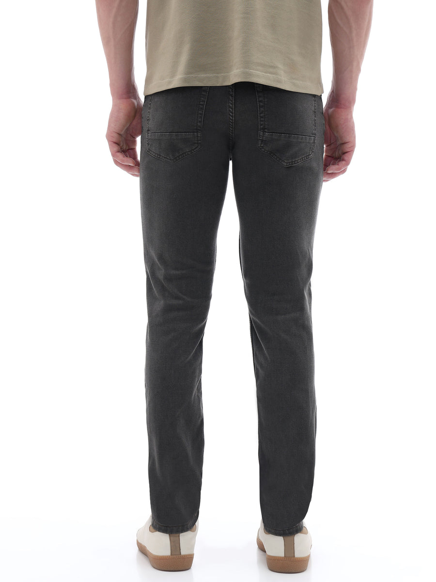 Celio Dobby Slim Fit Cotton Poly Blend Brown Jeans