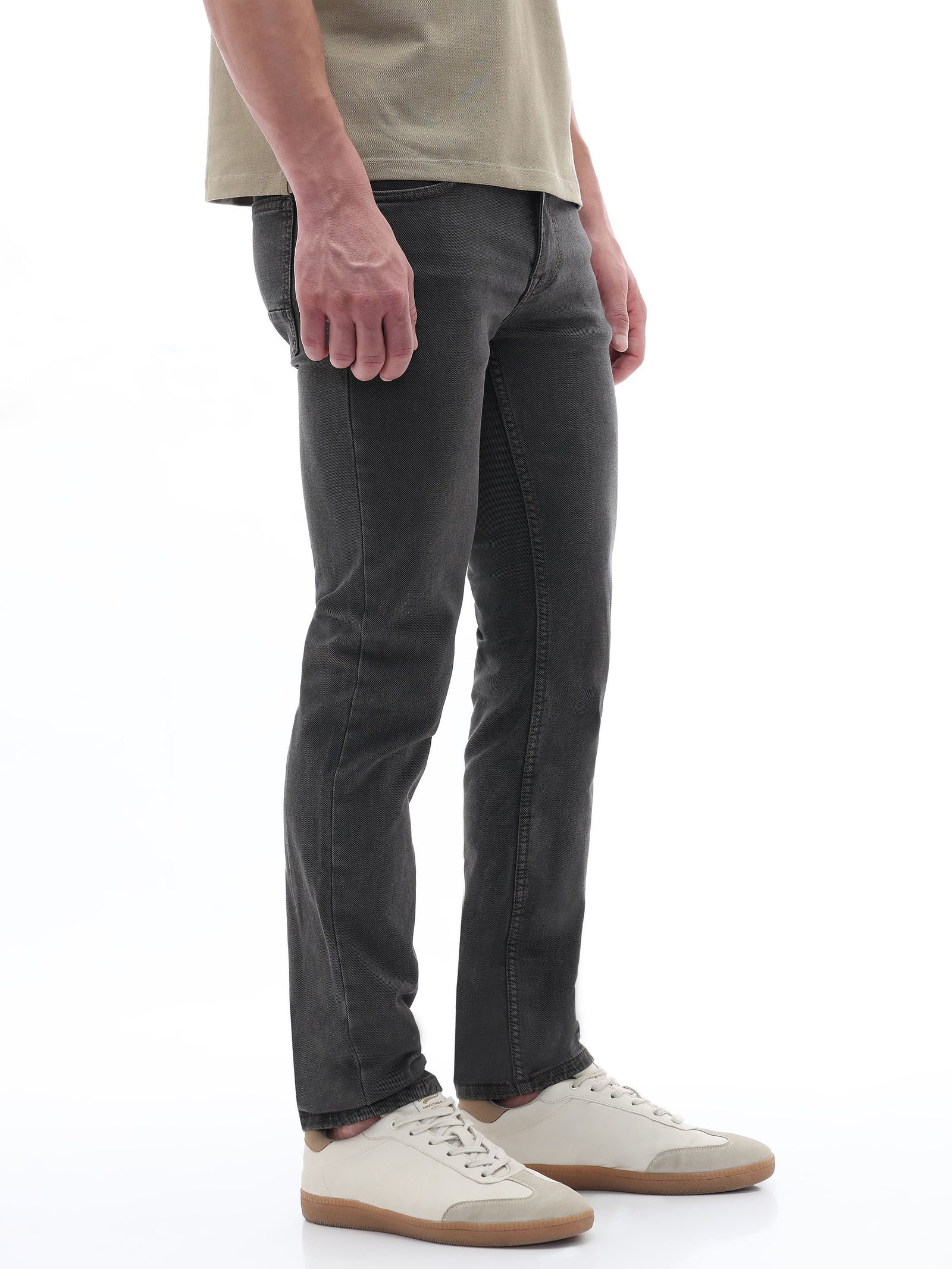 Celio Dobby Slim Fit Cotton Poly Blend Brown Jeans