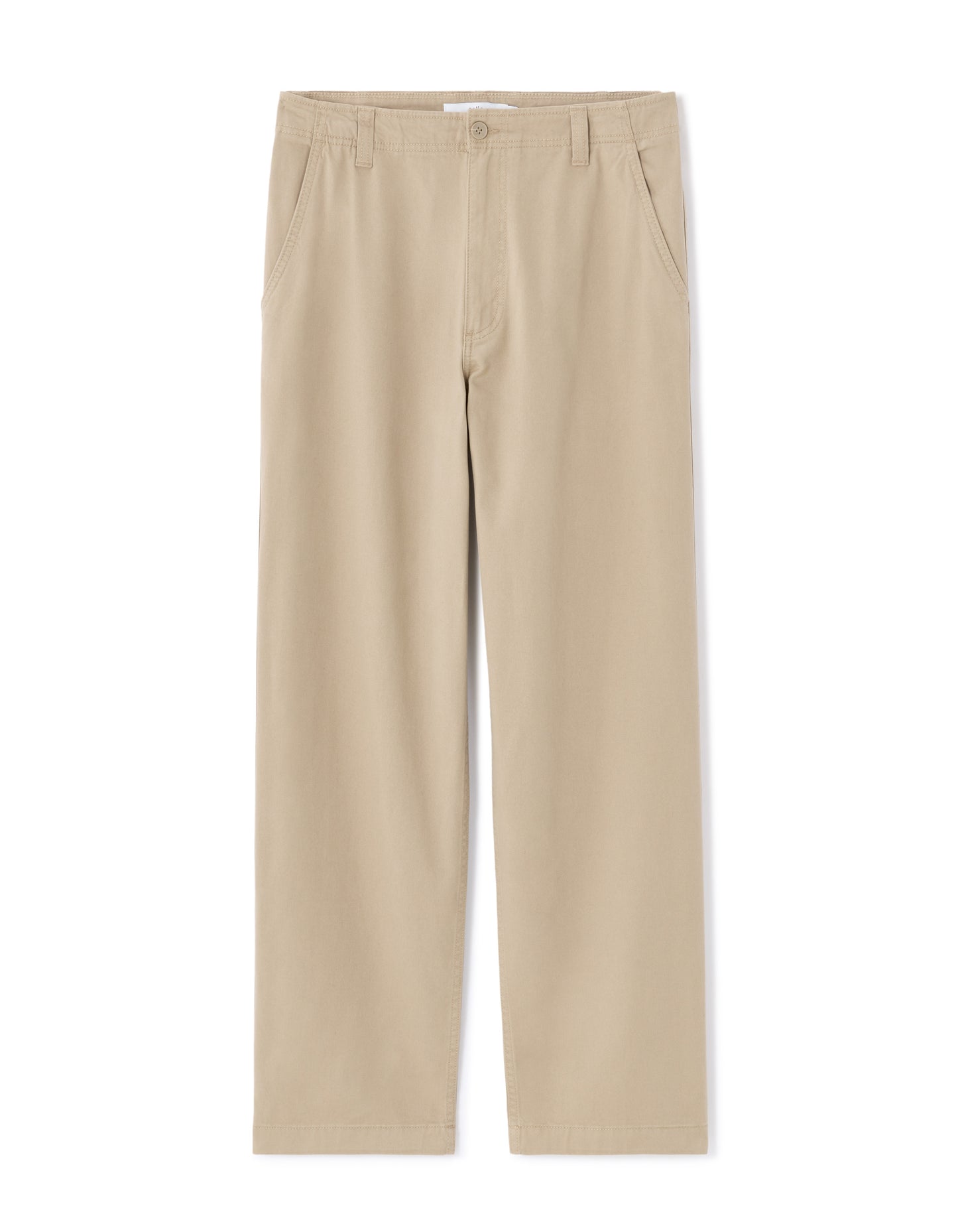Celio Men Beige Solid Loose Fit Cotton Trousers