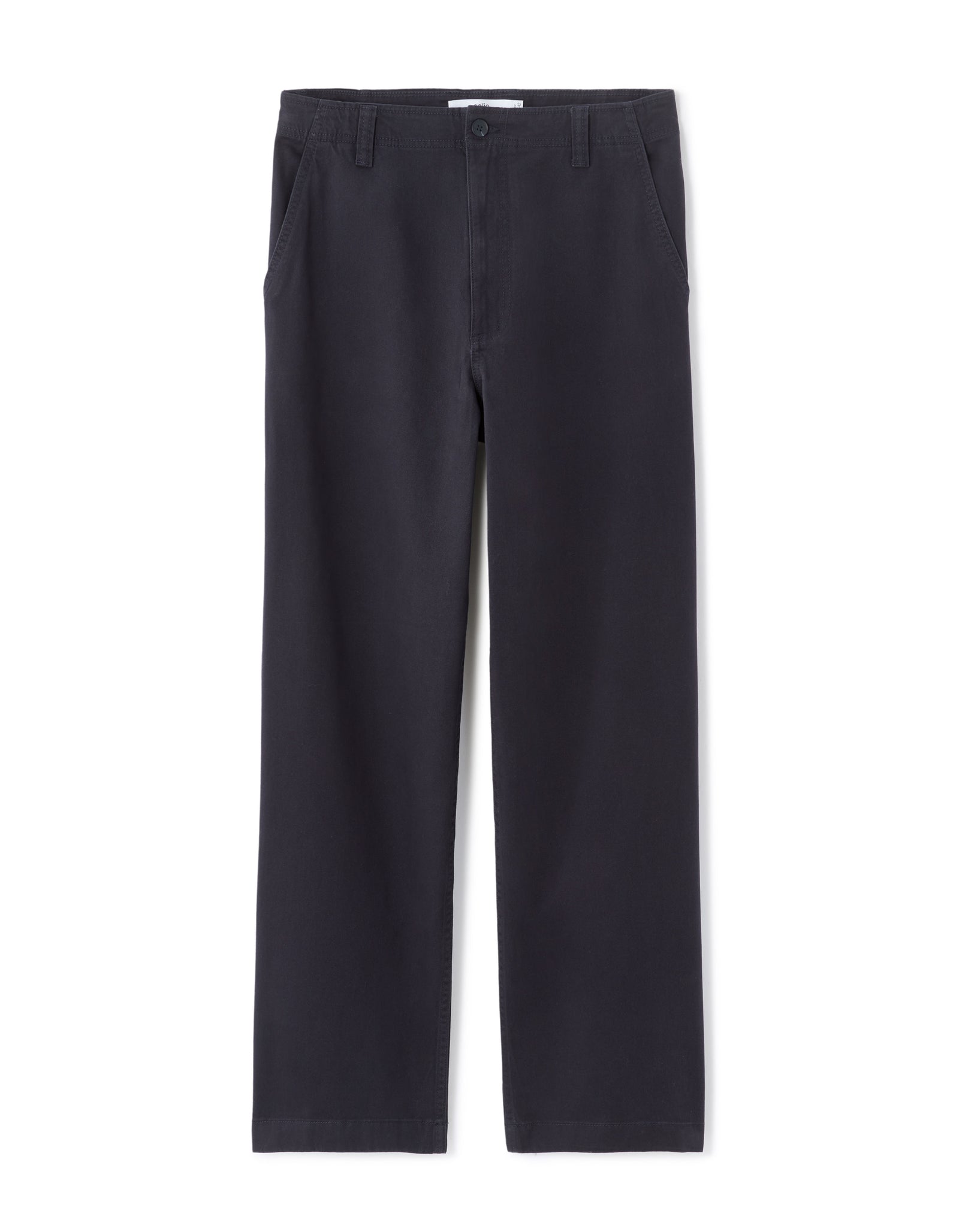 Celio Men Navy Blue Solid Loose Fit Cotton Trousers