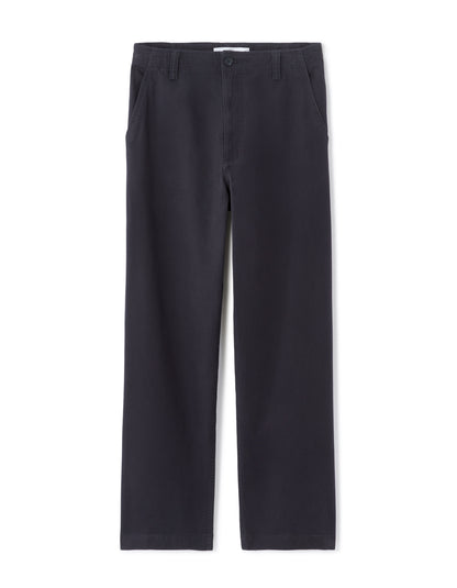 Celio Men Navy Blue Solid Loose Fit Cotton Trousers