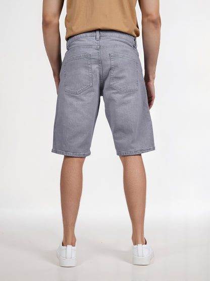 Celio* Cotton Regular Fit Grey Bermuda
