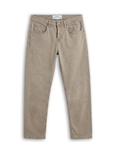 Celio Solid Loose Fit Cotton Blend Brown Jeans