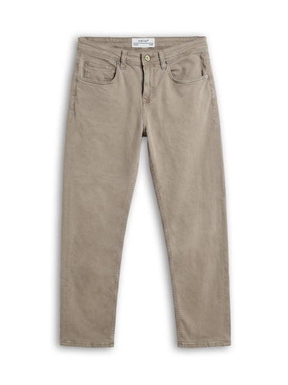 Celio Solid Loose Fit Cotton Blend Brown Jeans