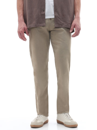Celio Solid Loose Fit Cotton Blend Brown Jeans