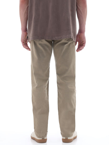 Celio Solid Loose Fit Cotton Blend Brown Jeans