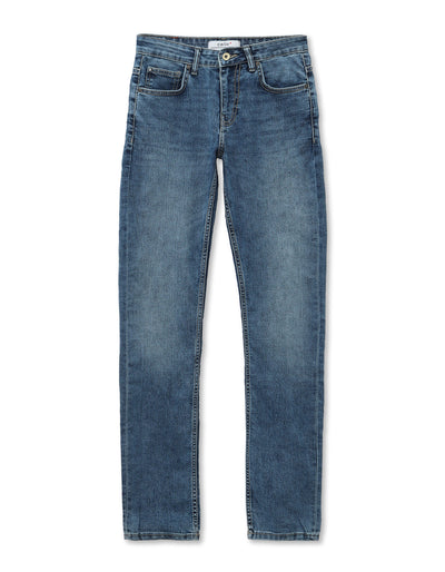 Celio Mens Blue Solid Slim Fit Cotton Jeans