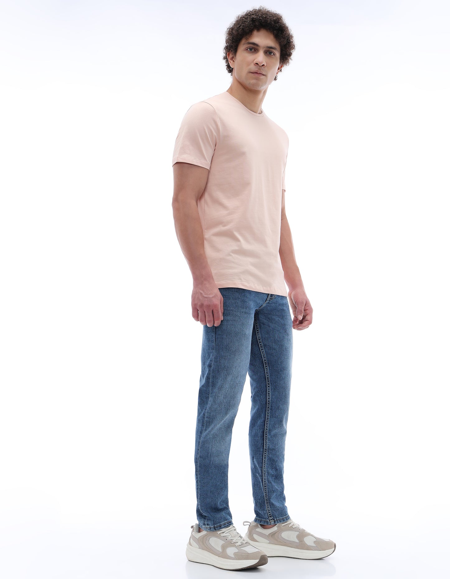 Celio Mens Blue Solid Slim Fit Cotton Jeans