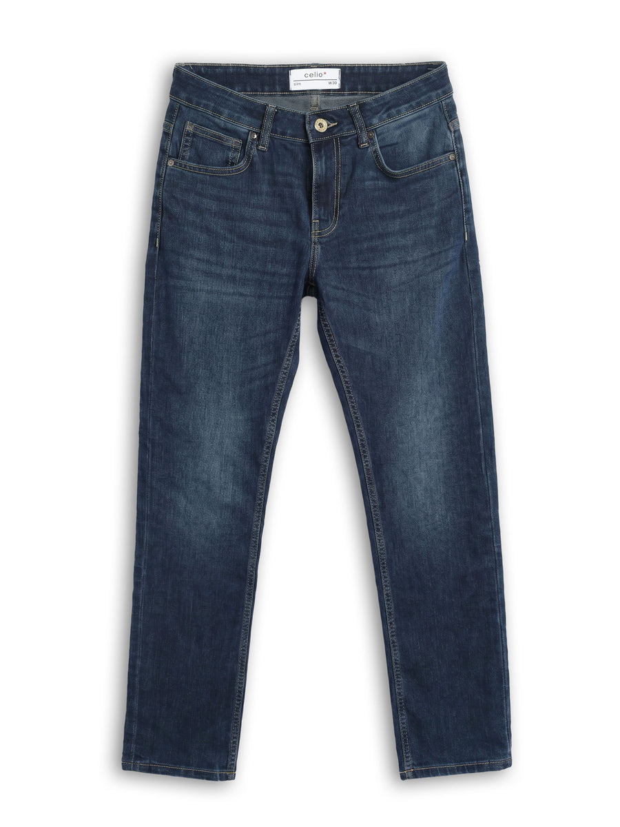 Celio Solid Slim Fit Cotton Poly Blend Grey Jeans
