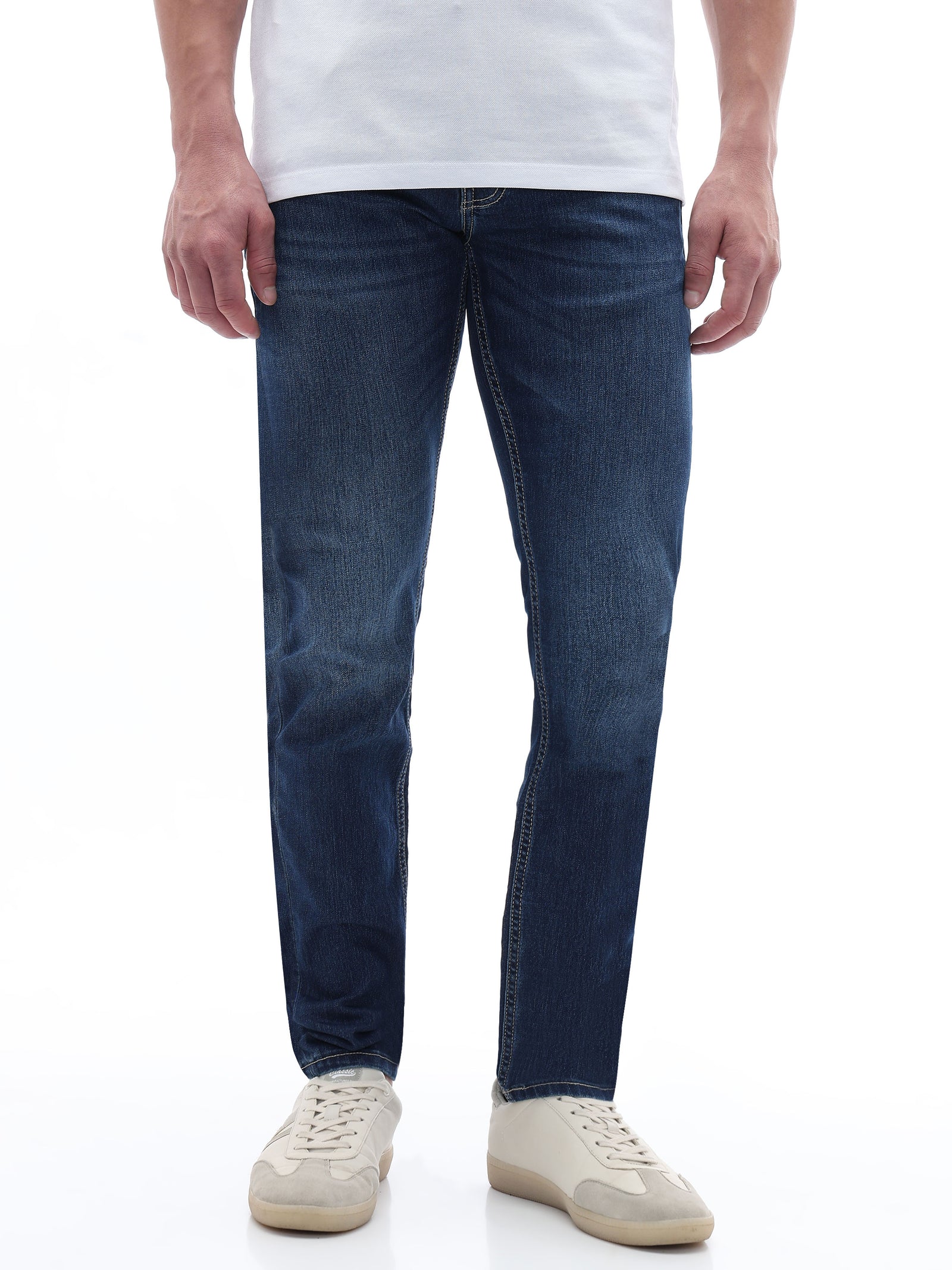 Celio Solid Slim Fit Cotton Poly Blend Grey Jeans