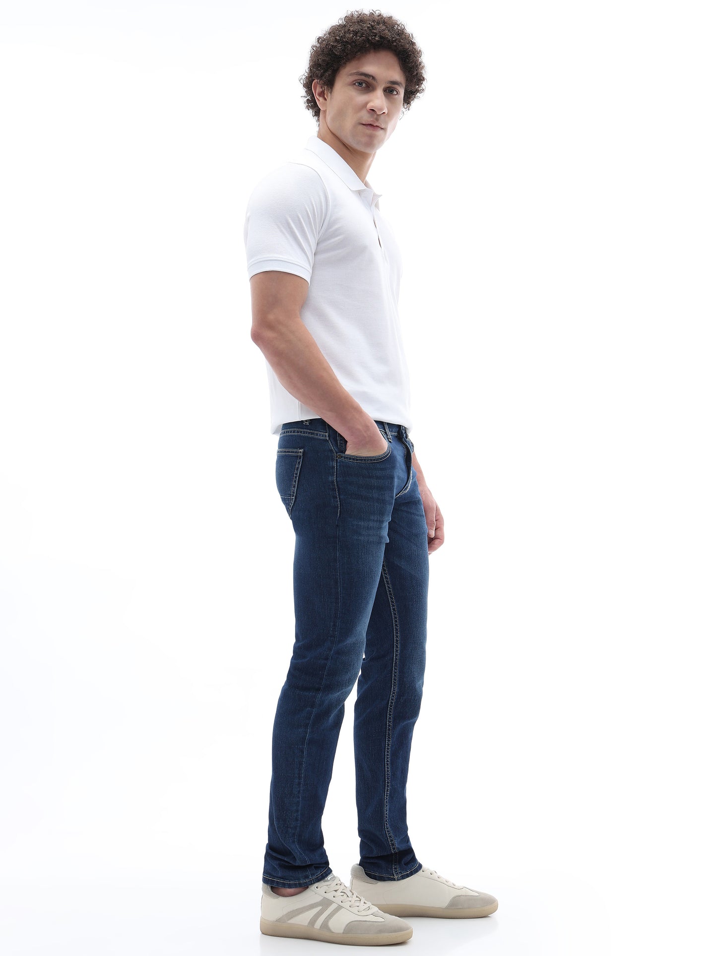 Celio Solid Slim Fit Cotton Poly Blend Grey Jeans