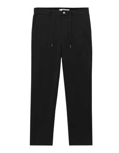 Slim Fit 100% Polyester Dobby Casual Trousers - Black
