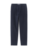 Celio Men Navy Blue Solid Regular Fit Cotton Trousers