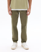 Slim Fit Stretch Cotton Trousers - Khaki