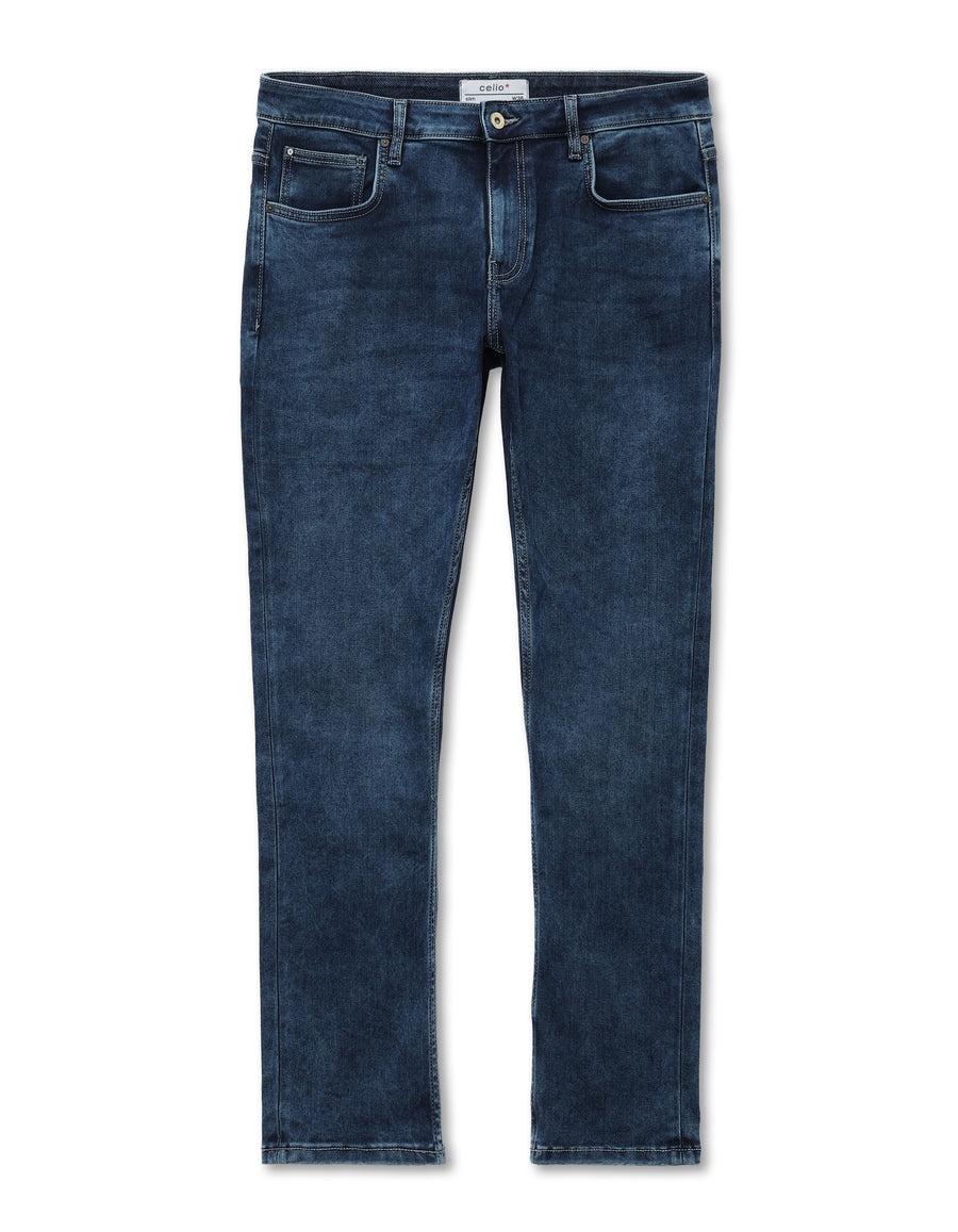 Celio Men Blue Solid Slim Fit Modal-Blend Jeans