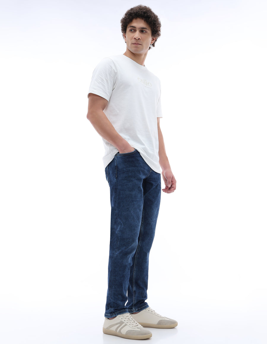 Celio Men Blue Solid Slim Fit Modal-Blend Jeans