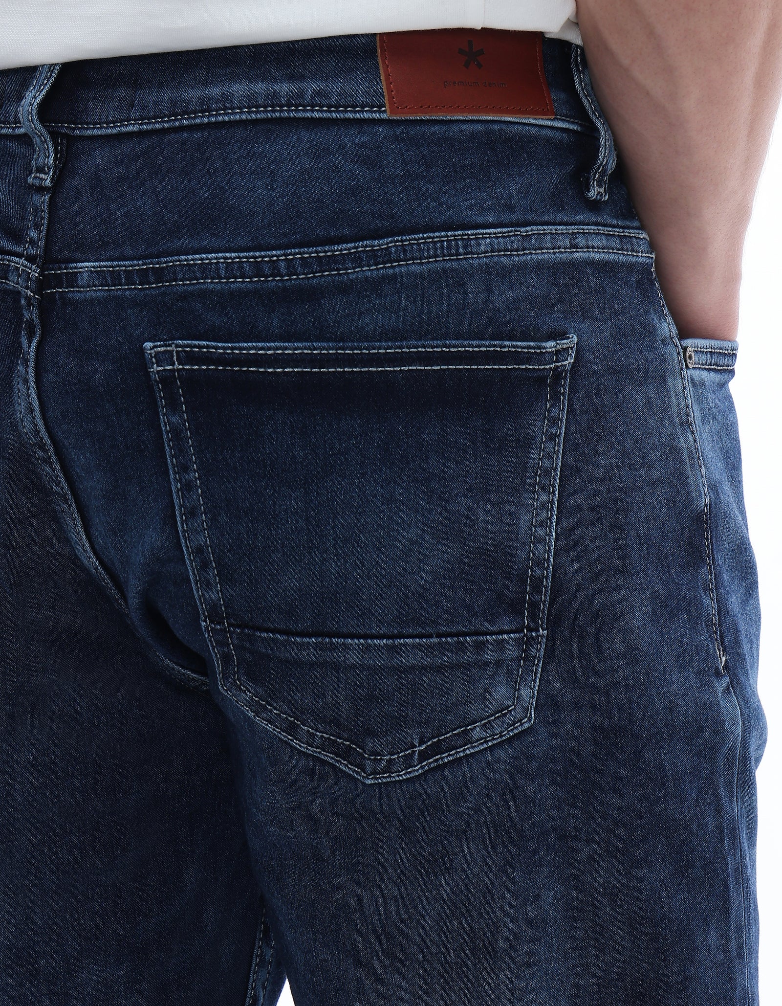 Celio Men Blue Solid Slim Fit Modal-Blend Jeans
