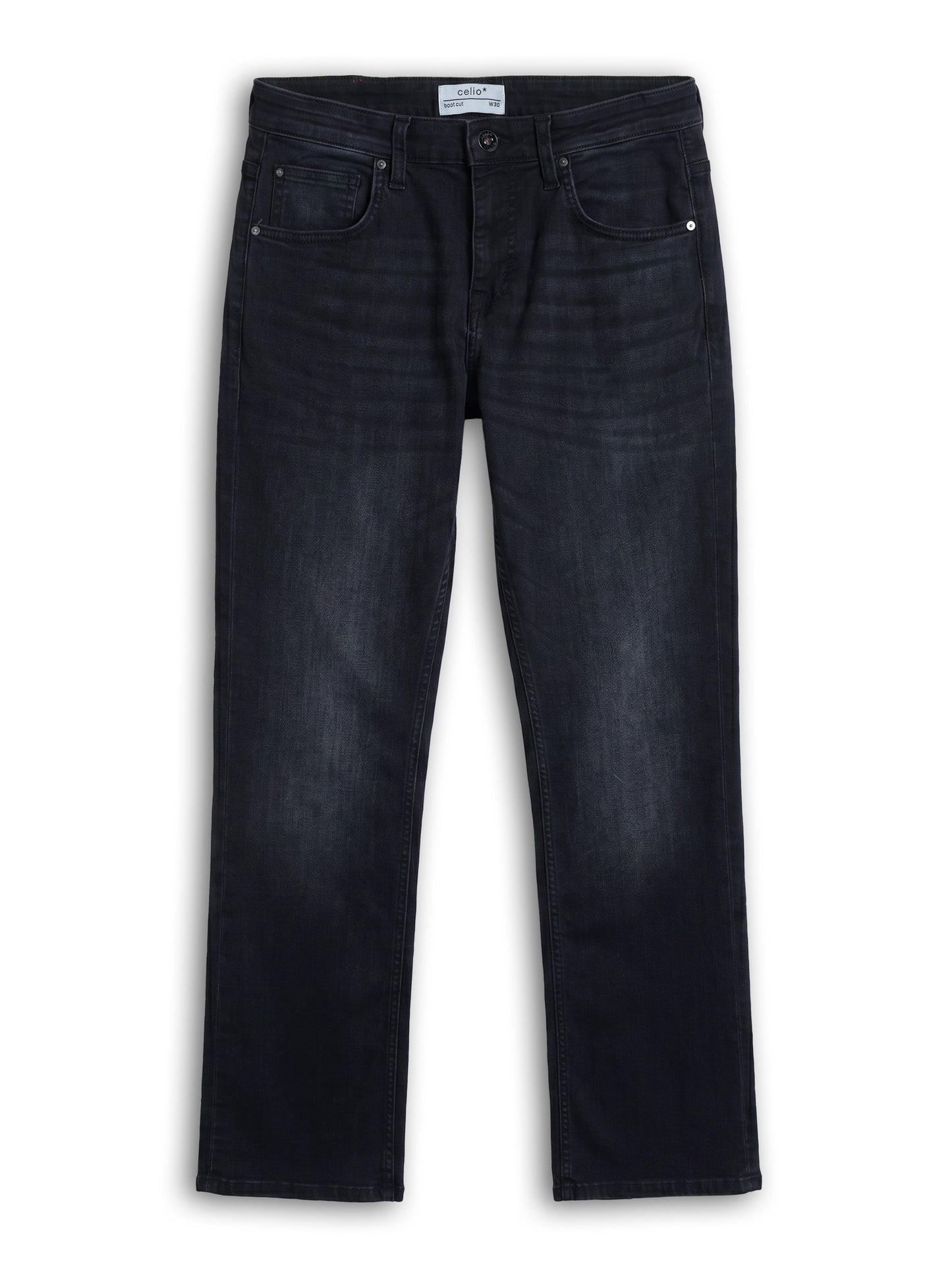 Celio Solid Bootcut Fit Cotton Poly Blend Blue Jeans