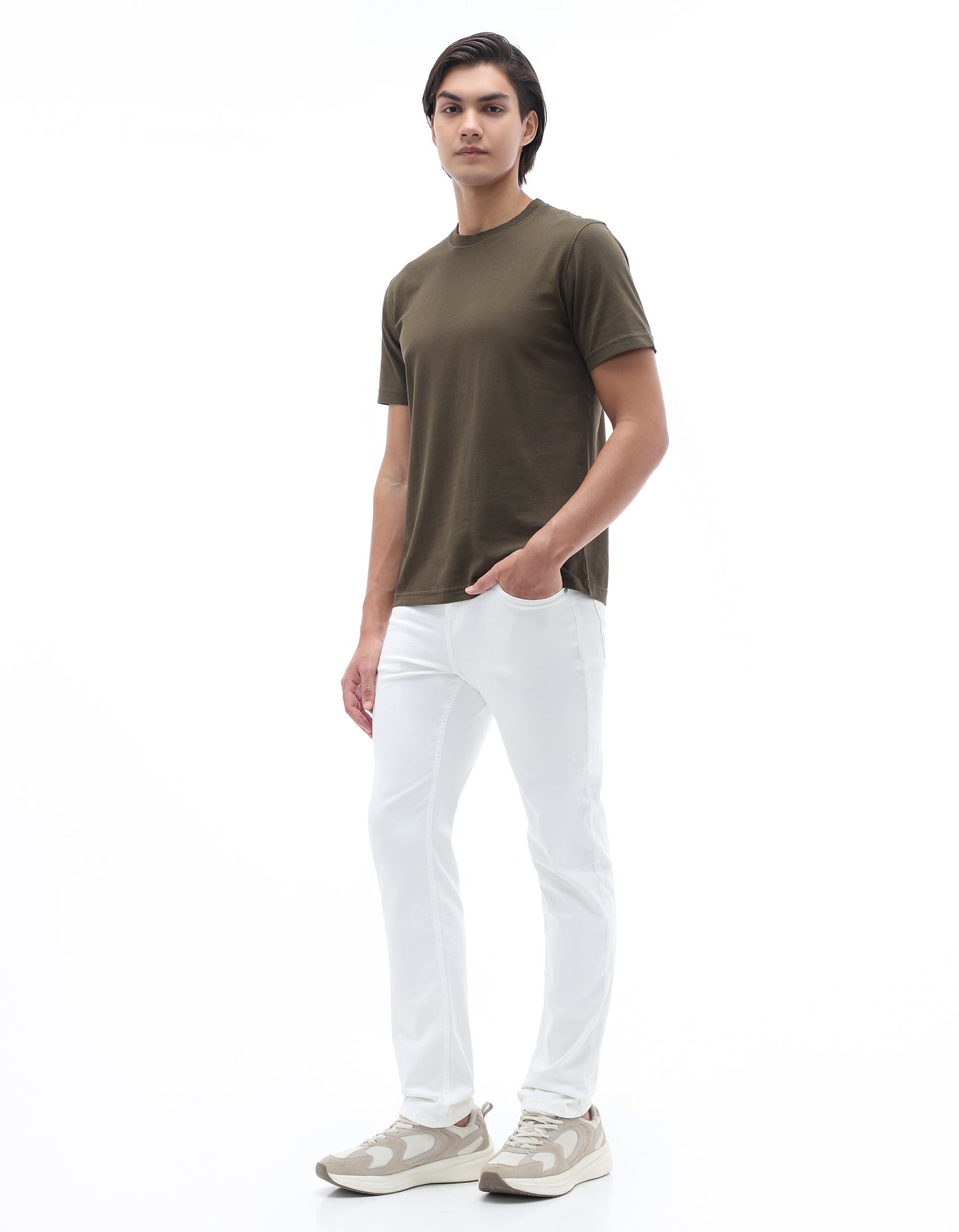 Celio Solid Loose Fit Cotton White Jeans