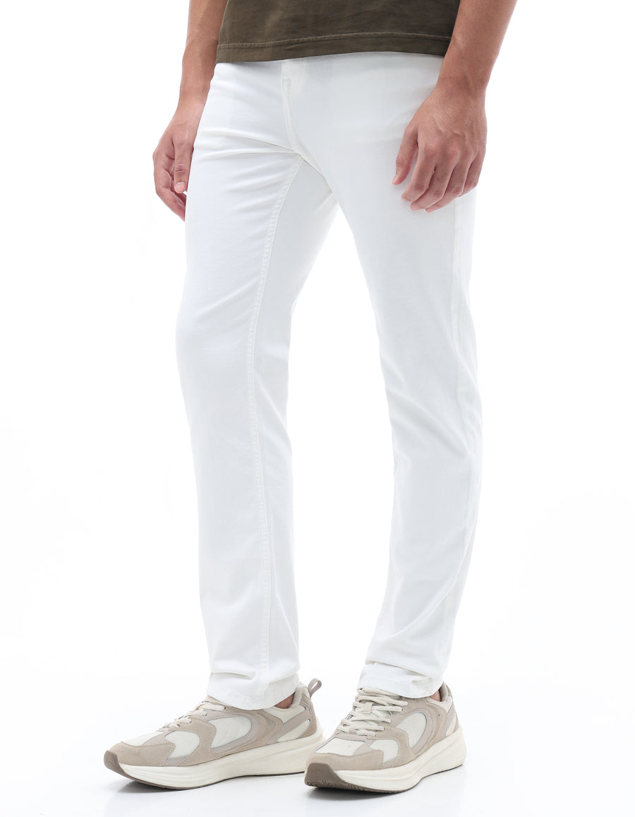 Celio Solid Loose Fit Cotton White Jeans