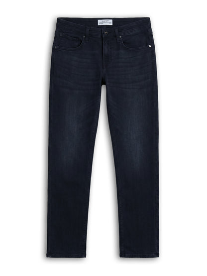 Celio Solid Straight Fit Cotton Poly Blend Blue Jeans
