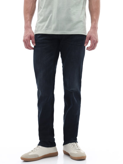 Celio Solid Straight Fit Cotton Poly Blend Blue Jeans