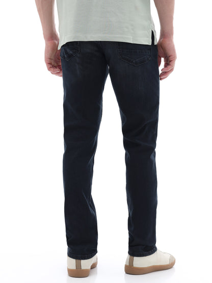 Celio Solid Straight Fit Cotton Poly Blend Blue Jeans