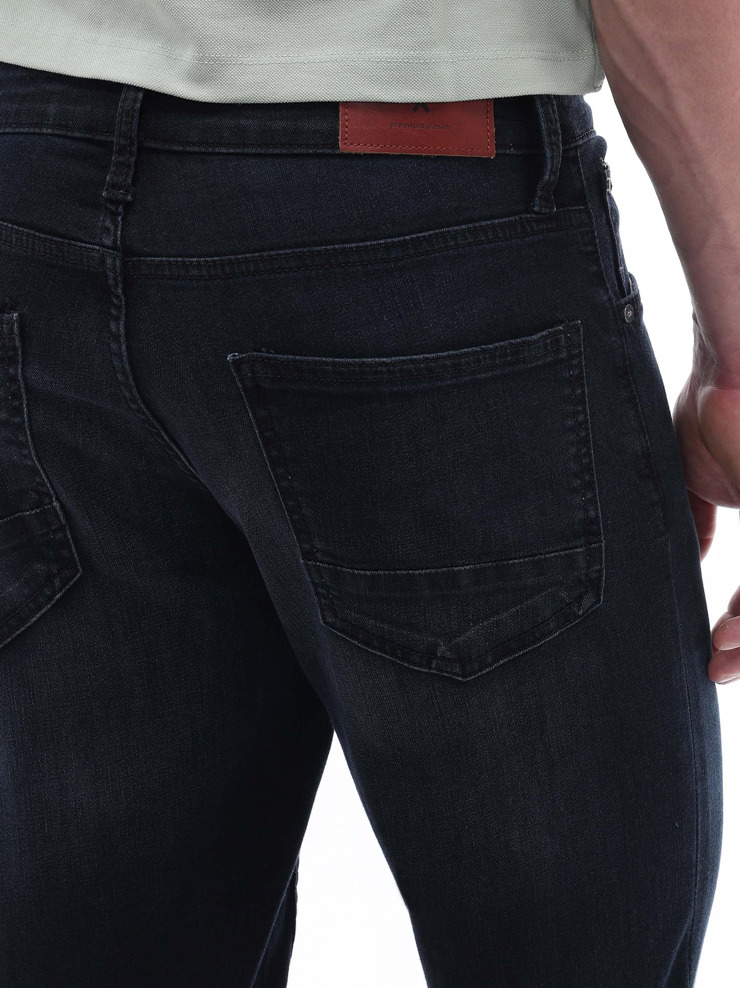 Celio Solid Straight Fit Cotton Poly Blend Blue Jeans