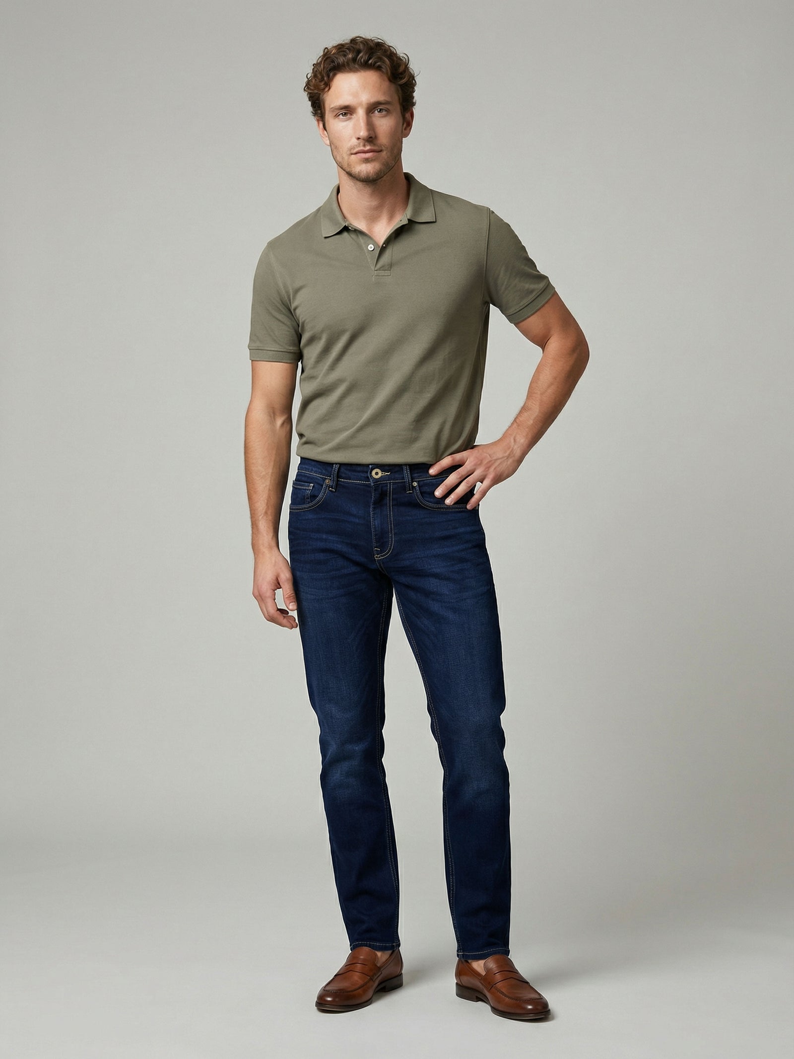 Celio Men Blue Solid Slim Fit Cotton Jeans