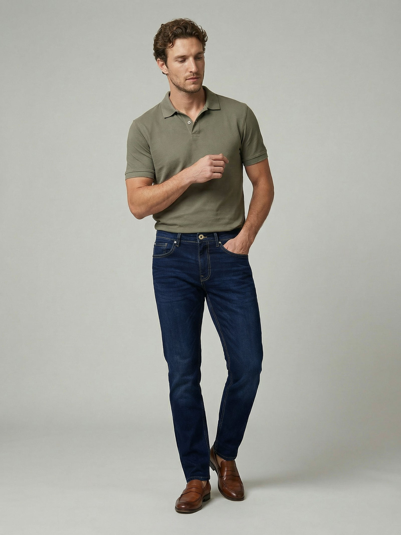 Celio Men Blue Solid Slim Fit Cotton Jeans