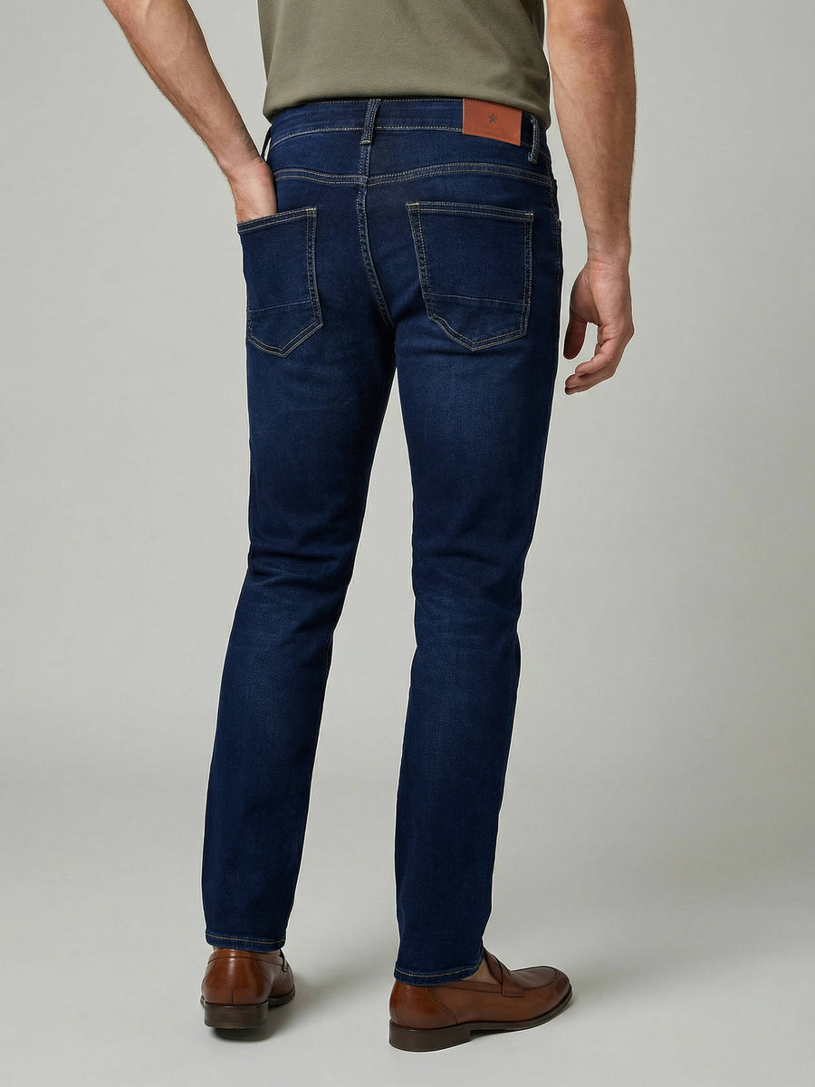 Celio Men Blue Solid Slim Fit Cotton Jeans