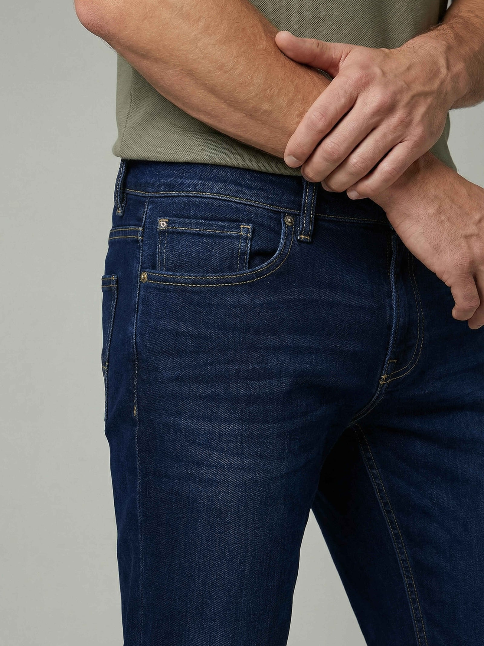 Celio Men Blue Solid Slim Fit Cotton Jeans