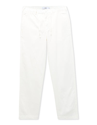 Celio Solid Relaxed Fit Cotton Blend Cream Trousers